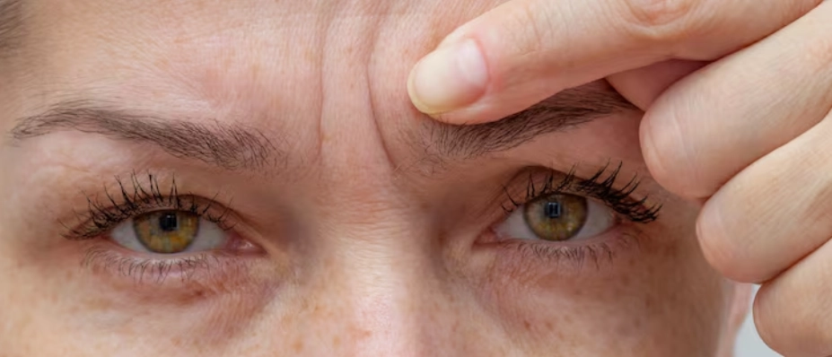 川字紋位於眉毛之間的垂直紋路